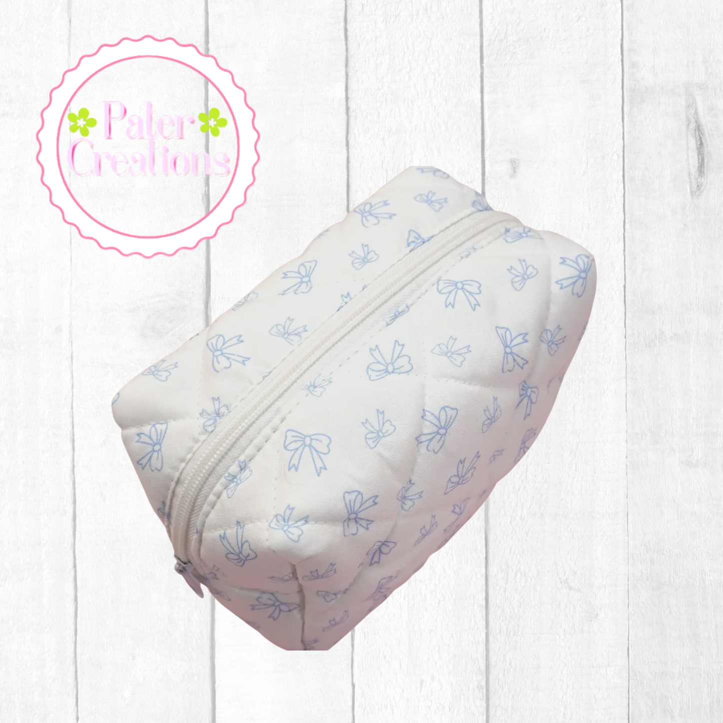 Soft Sky Bow Makeup Bag