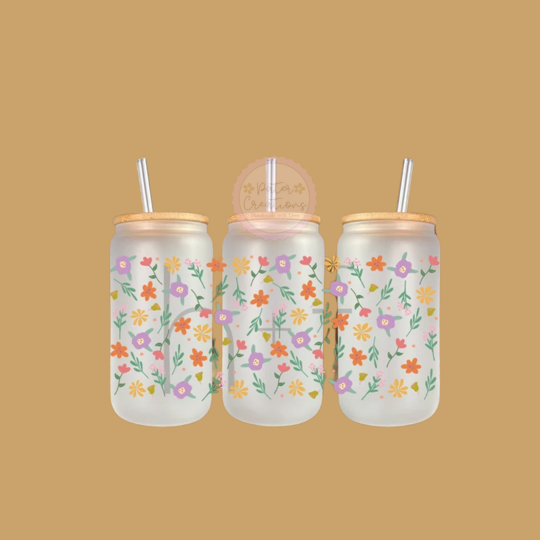 "Wildflower Wishes" Glass Tumbler