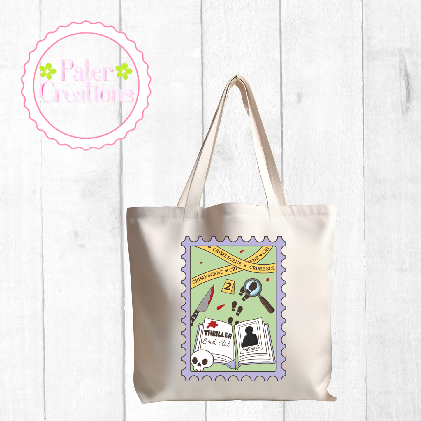 "Thriller Book Club Stamp" Tote Bag