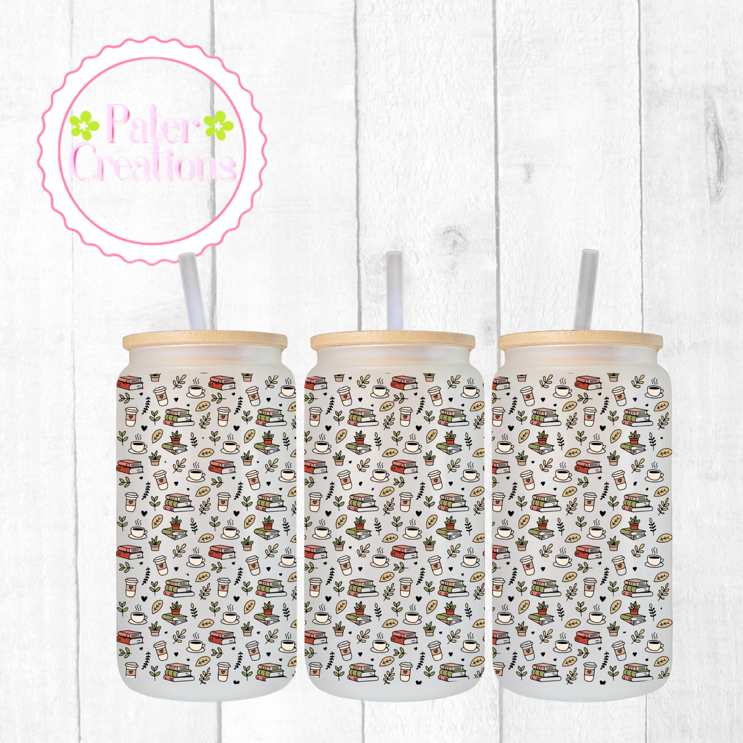 "Cozy Reader" Glass Tumbler/Mug Tumbler