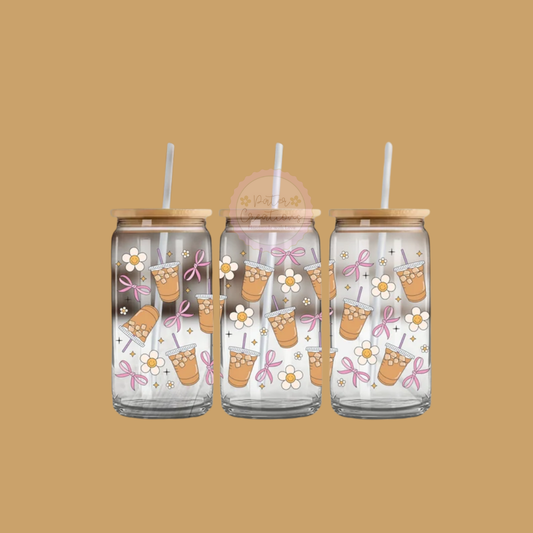 “Iced Coffee Cutie” Glass Tumbler