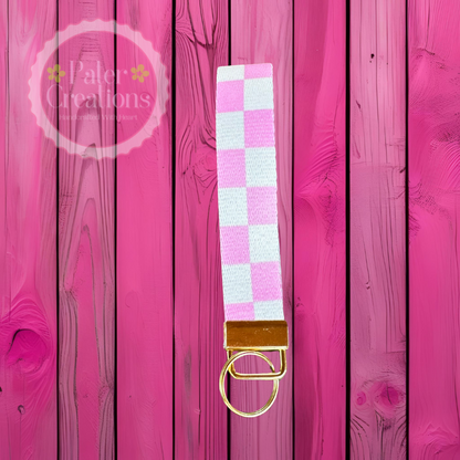 "Electric Check" Checkered Wristlet Keychain