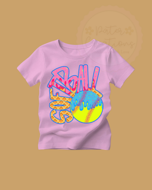 "Softballer" Drip Tee