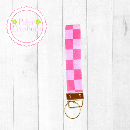 "Electric Check" Checkered Wristlet Keychain