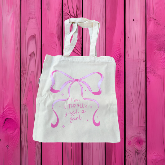 "Sweet Pink Bow" Tote Bag