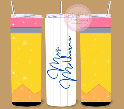 "Personalized Pencil" Metal Tumbler