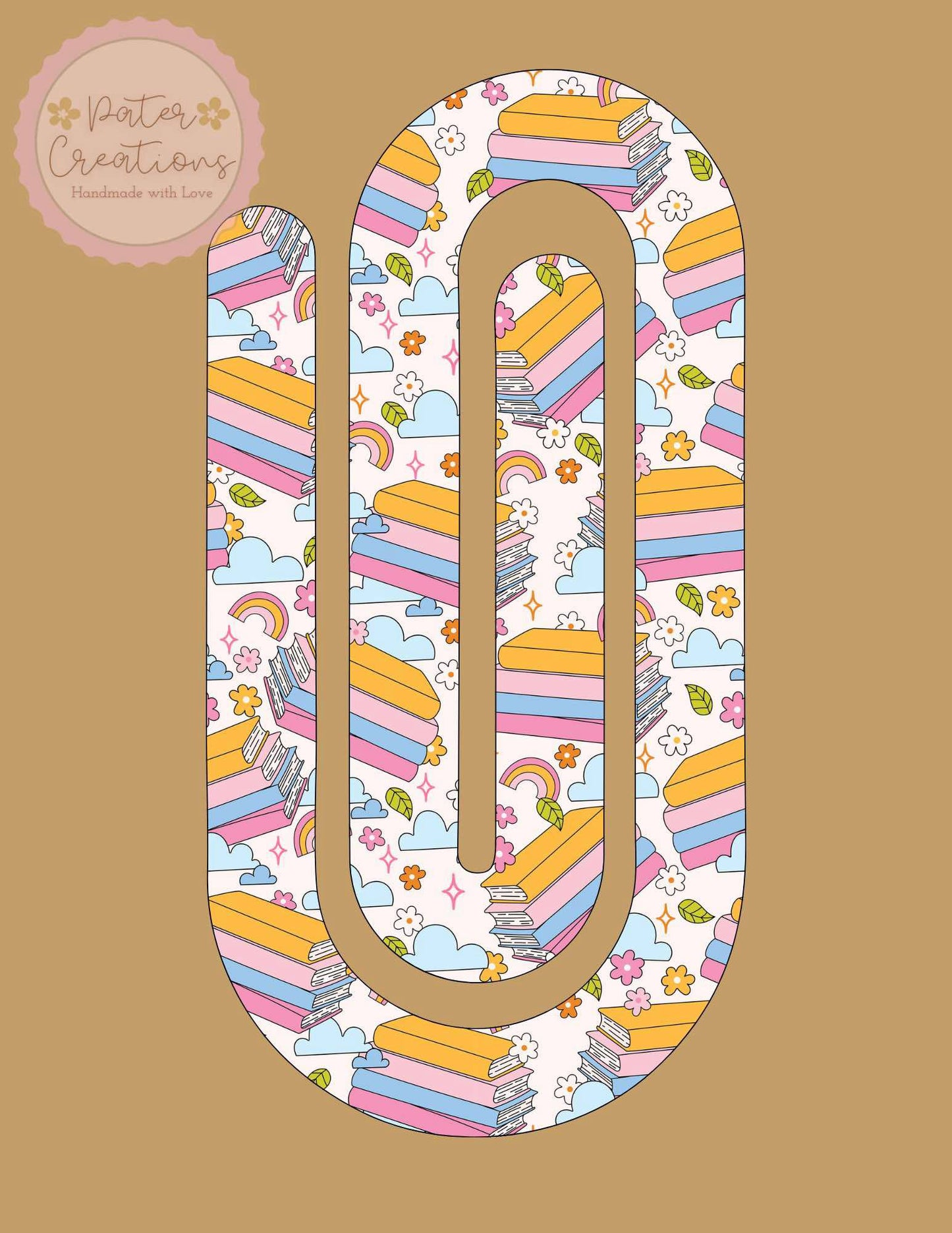 "Rainbow Book Stack" Jumbo Paper Clip