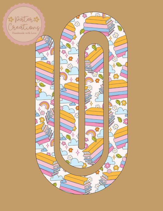 "Rainbow Book Stack" Jumbo Paper Clip
