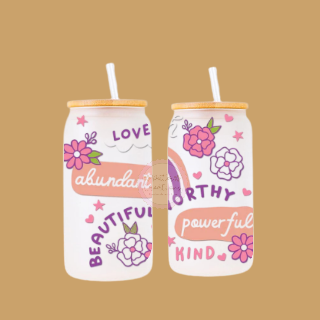 "Worthy Words" Glass Tumbler