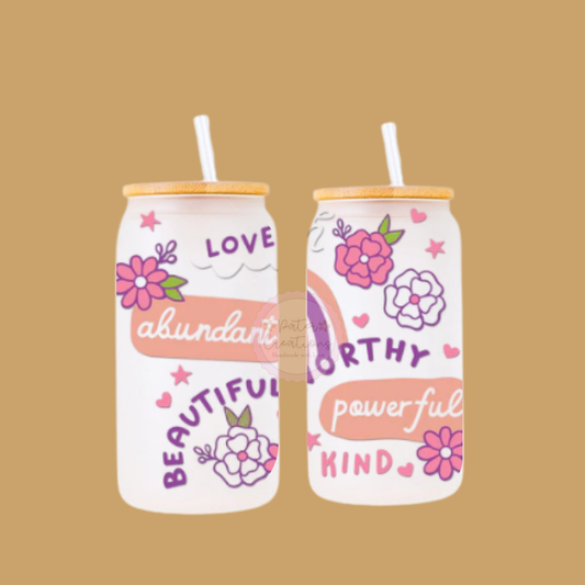 "Worthy Words" Glass Tumbler