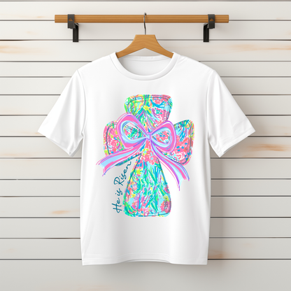 "He Is Risen Cross" Tee