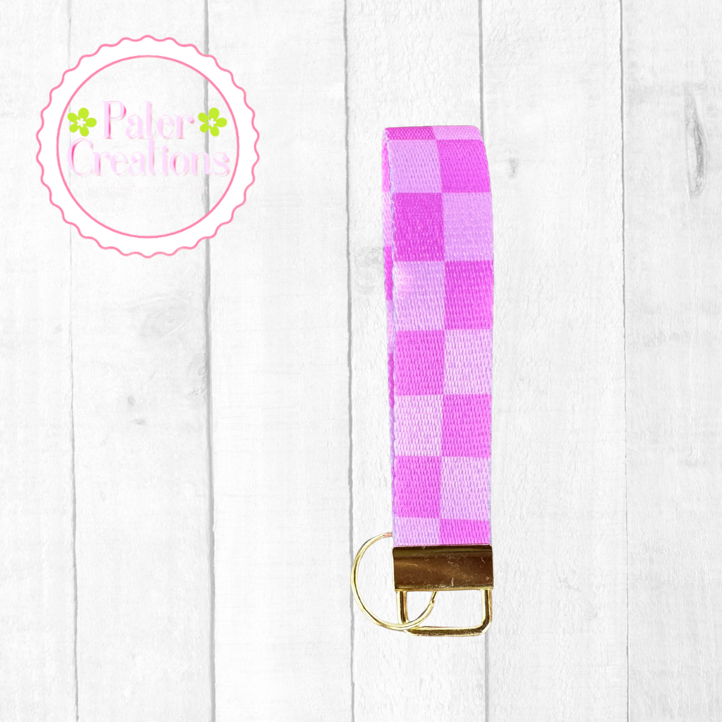 "Electric Check" Checkered Wristlet Keychain