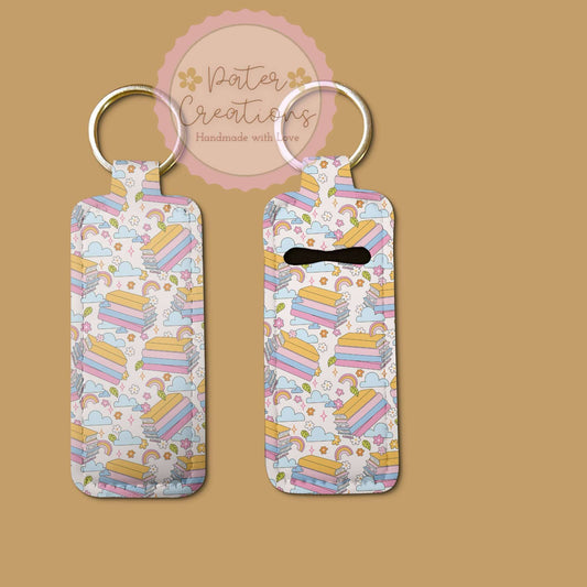 "Retro Rainbow Books" Hand Sanitizer Holder