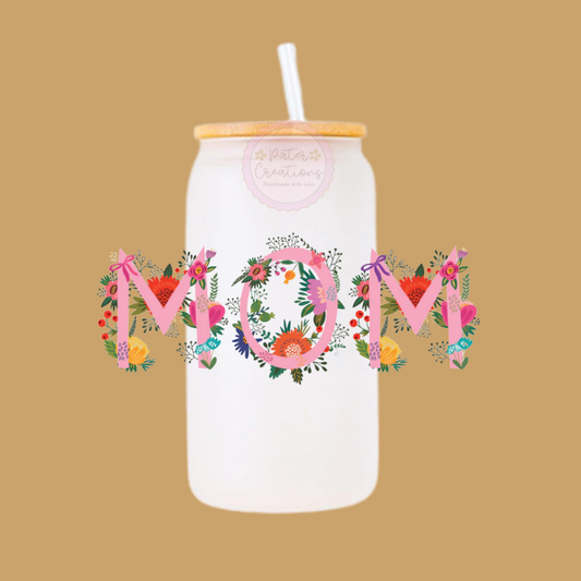 "Floral MOMent" Glass Tumbler