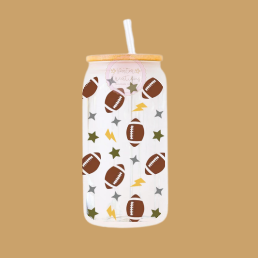 "First Down Fuel" Glass Tumbler
