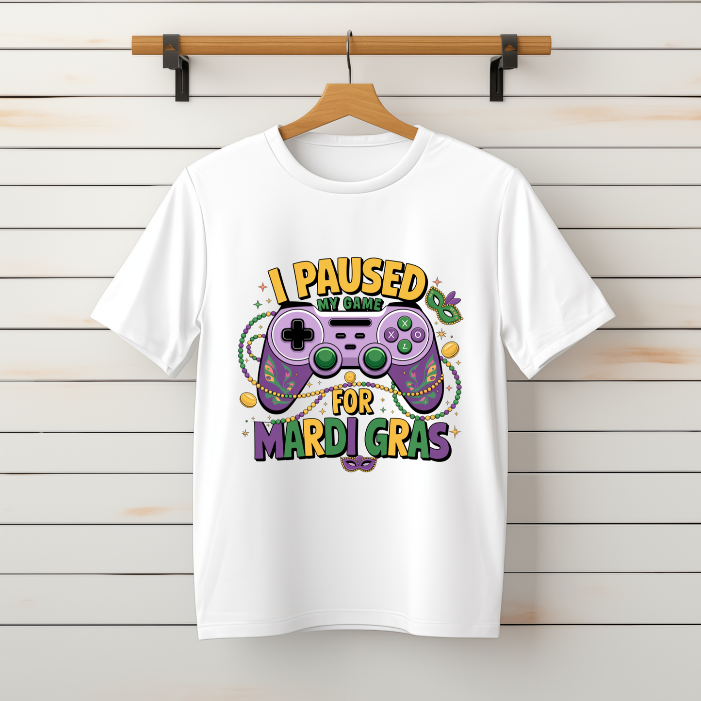 “I Paused my Game for Mardi Gras” Tee