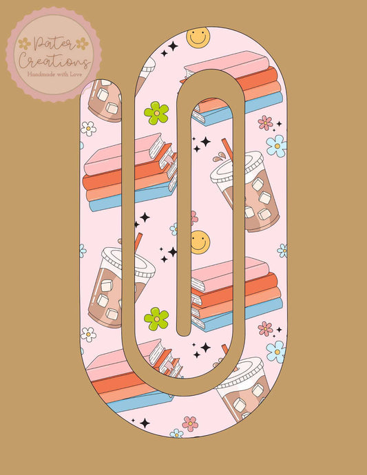 "Books & Iced Coffee" Jumbo Paper Clip