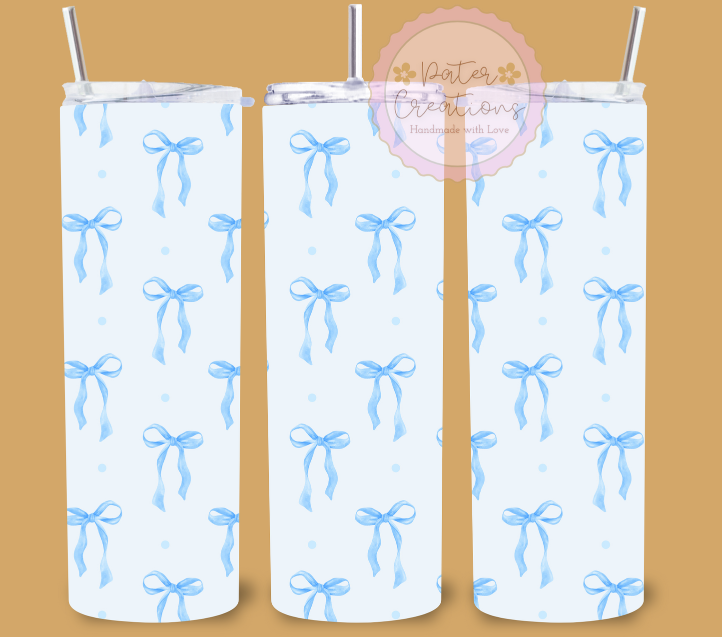 "Bowtique Blue" Metal Tumbler