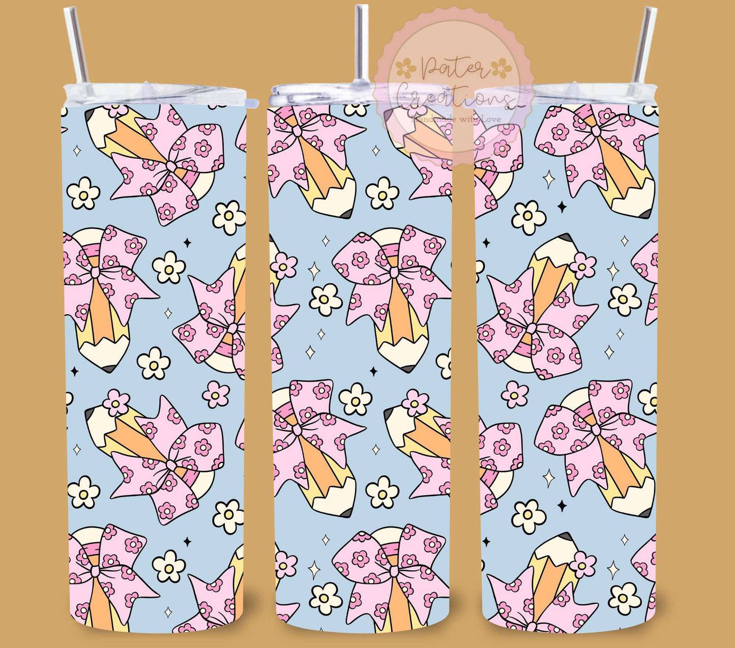 "Pencil Bows" Metal Tumbler