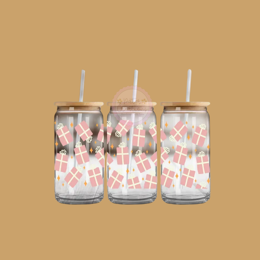 "Pretty in Presents" Glass Tumbler