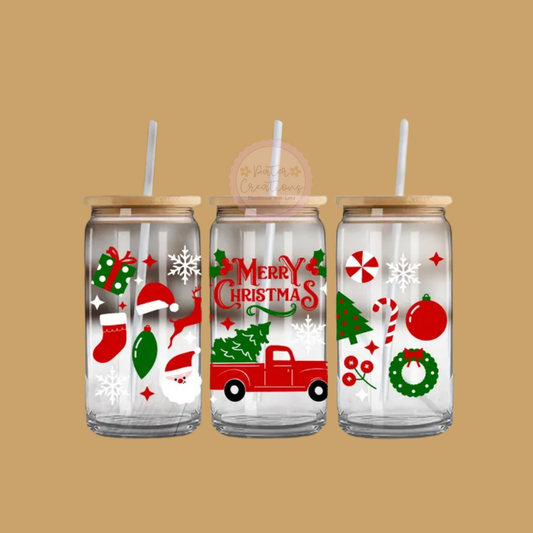 "Merry & Bright" Glass Tumbler
