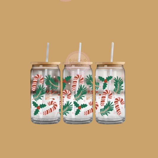 "Peppermint Pine" Glass Tumbler