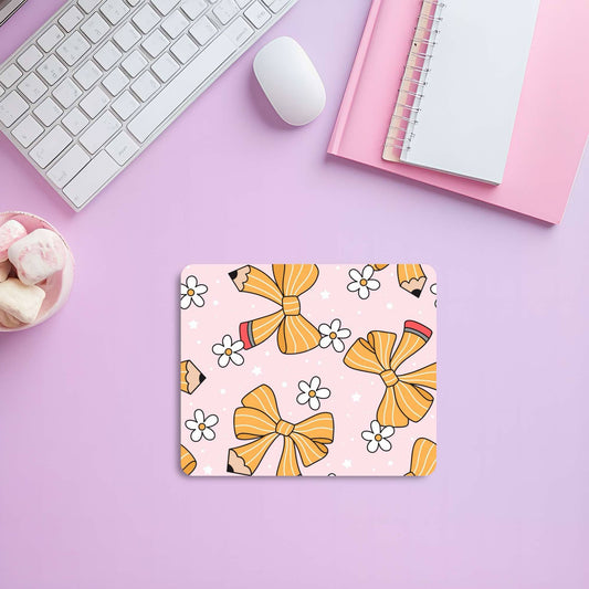 "Pencil & Daisy Bow" Mousepad