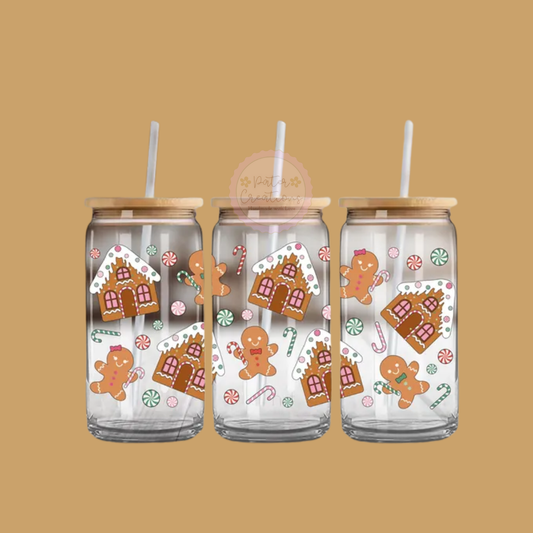 "Gingerbread Lane" Glass Tumbler