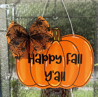 Happy Fall Y’all Pumpkin Door Hanger