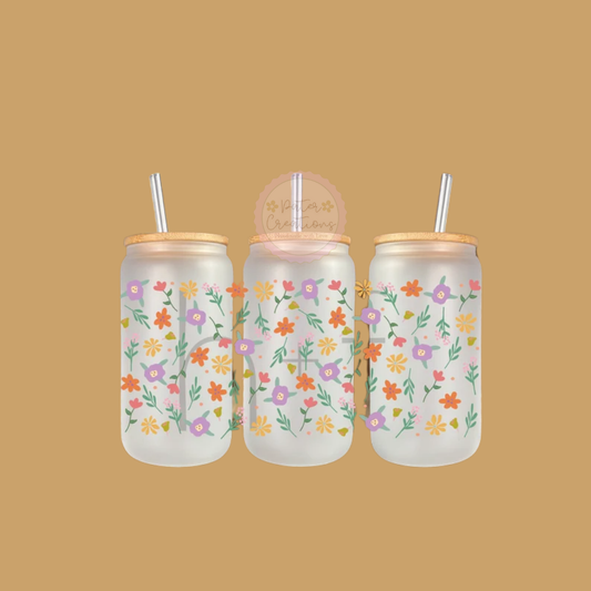 "Wildflower Wishes" Glass Tumbler