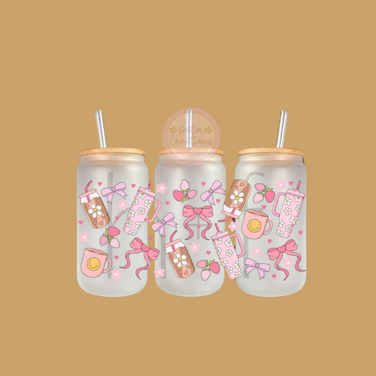 "Bowtiful Latte" Glass Tumbler
