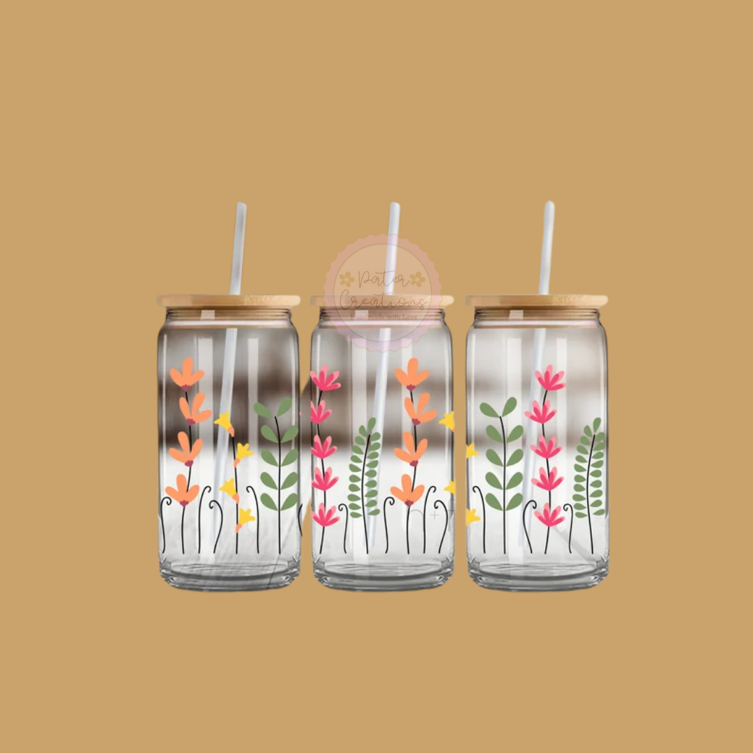 "Field Blooms" Glass Tumbler