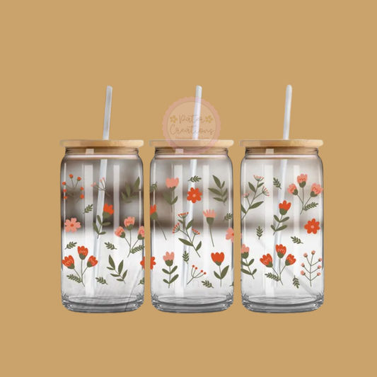“Forever Floral” Glass Tumbler