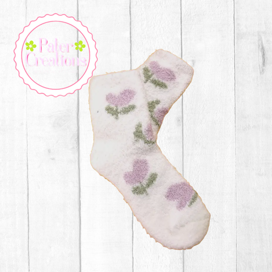 Lavender Heart Cozy Socks