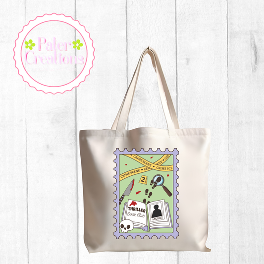 "Thriller Book Club Stamp" Tote Bag
