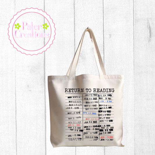 "Return to Reading" Tote Bag
