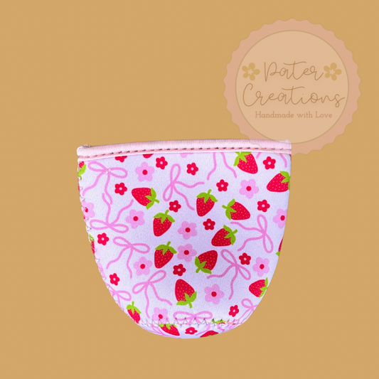 “Strawberry Lace Latte” Coffee Koozie