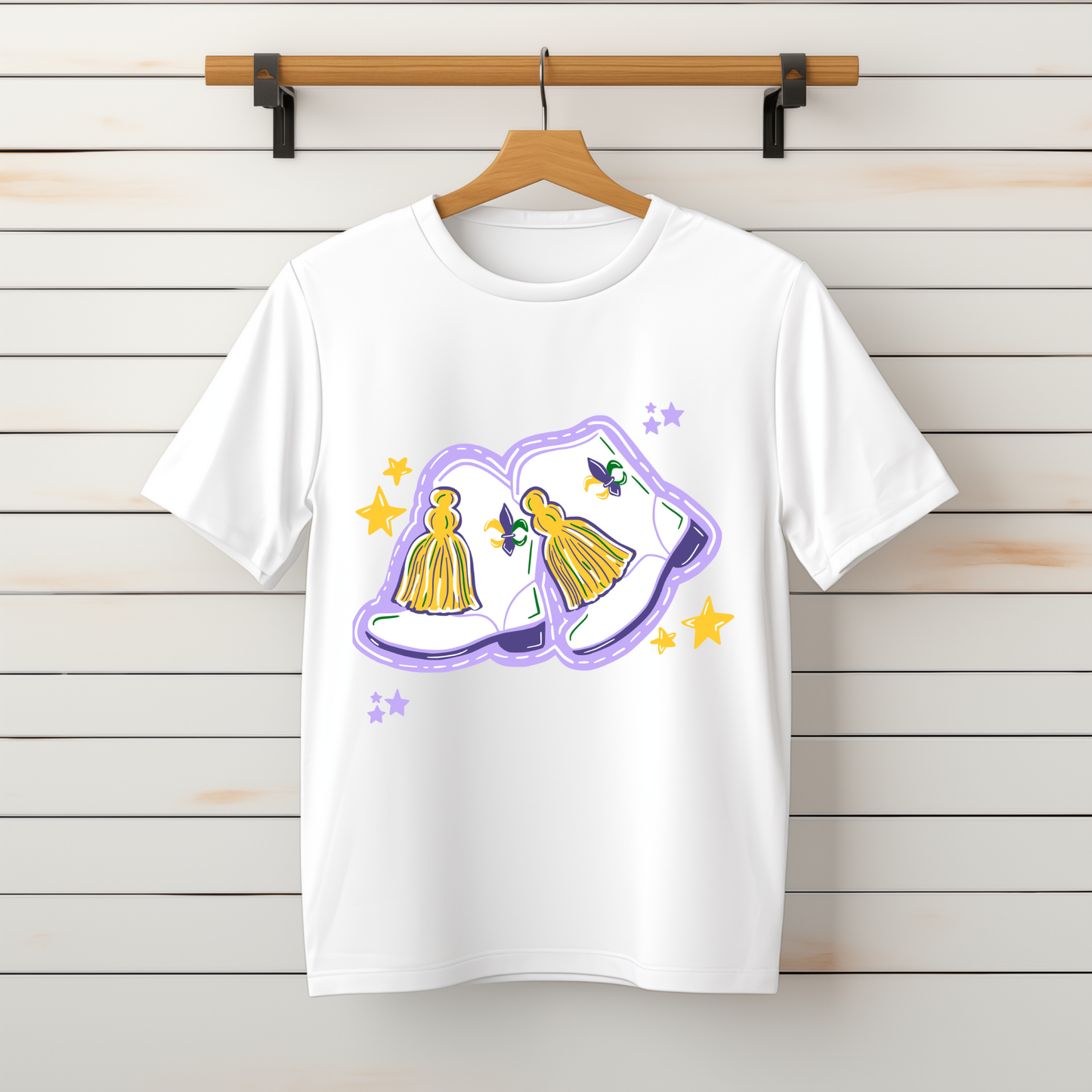 “Mardi Gras Boots Tee” Tee