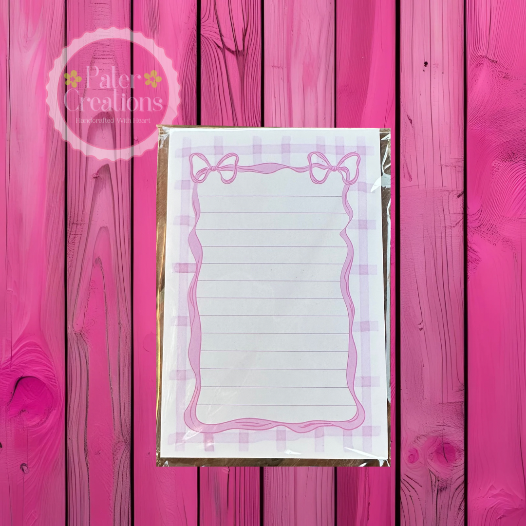 "Blush & Bows" Notepad