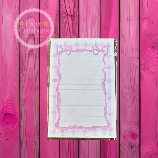 "Blush & Bows" Notepad