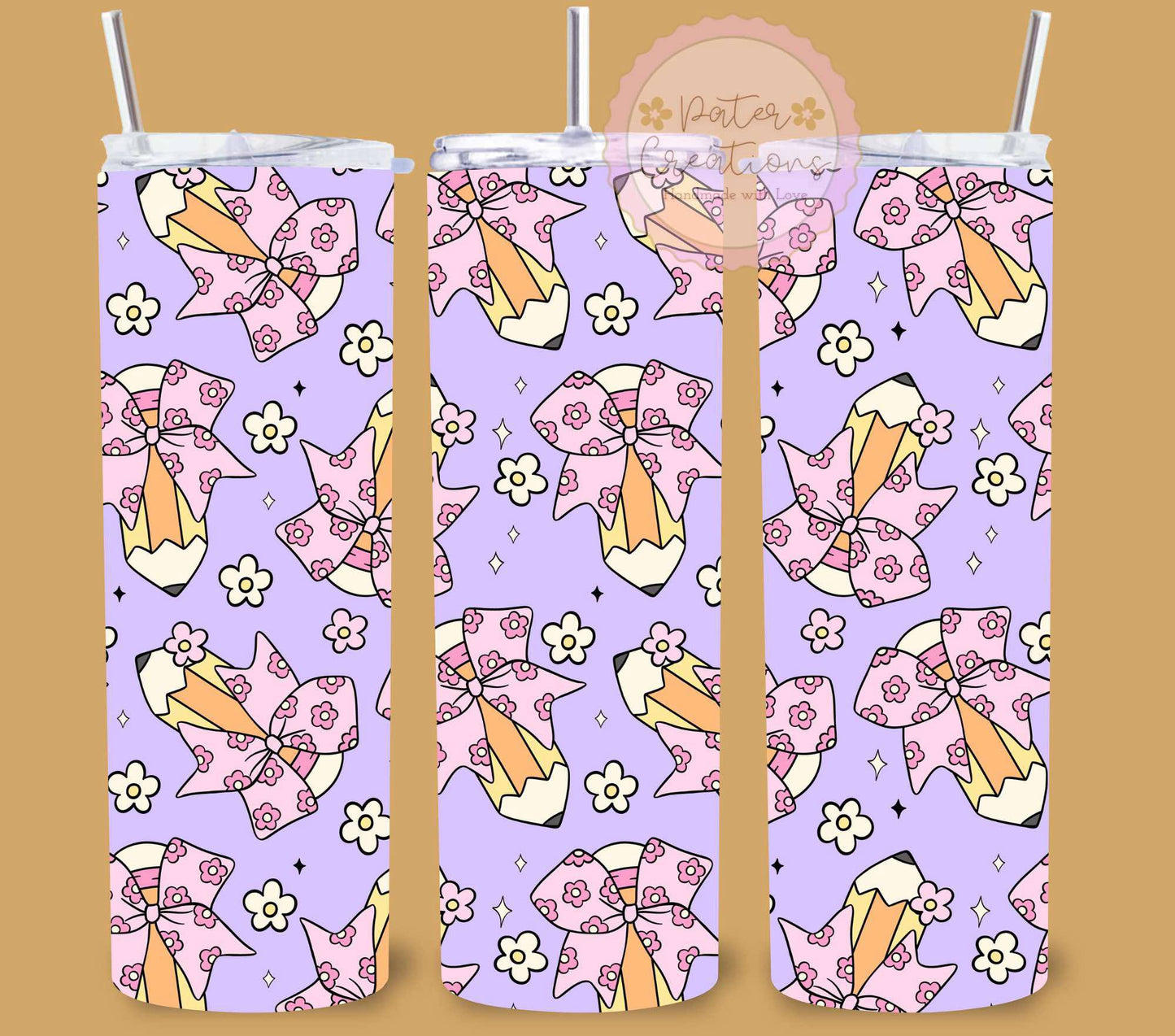 "Pencil Bows" Metal Tumbler