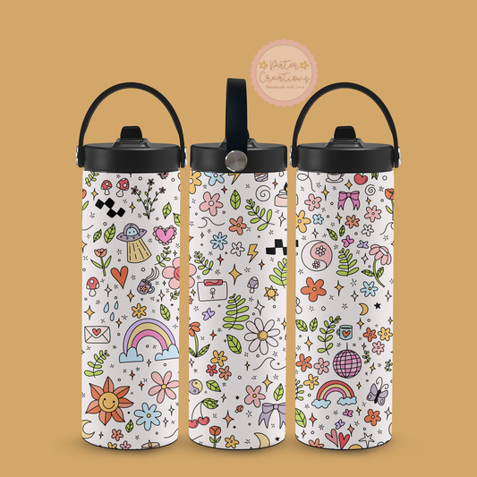 "Happy Doodles" Metal Tumbler