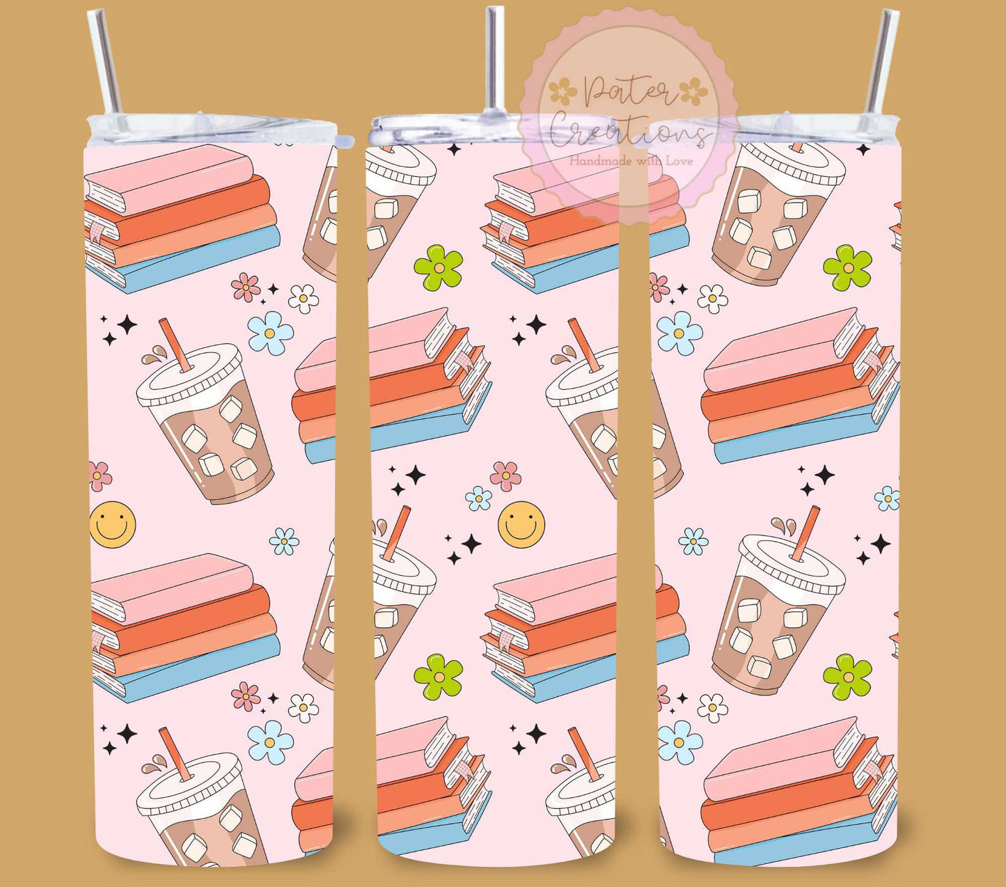"Books & Iced Coffee" Metal Tumbler