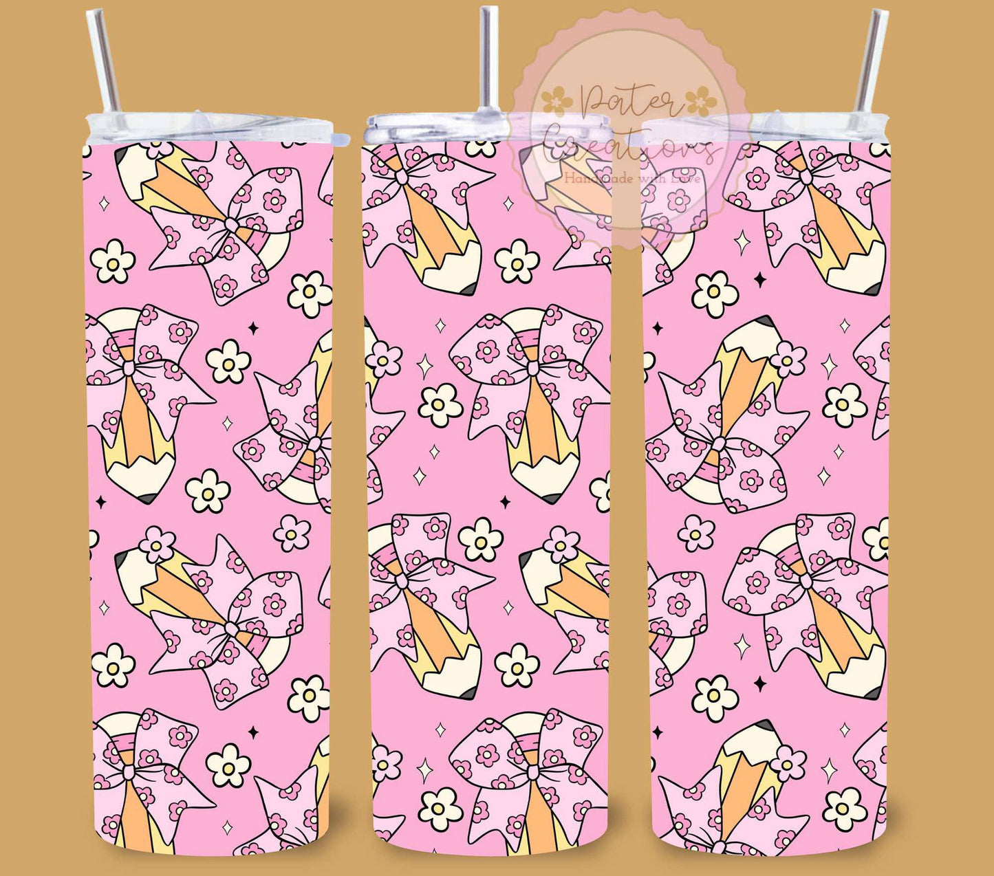 "Pencil Bows" Metal Tumbler
