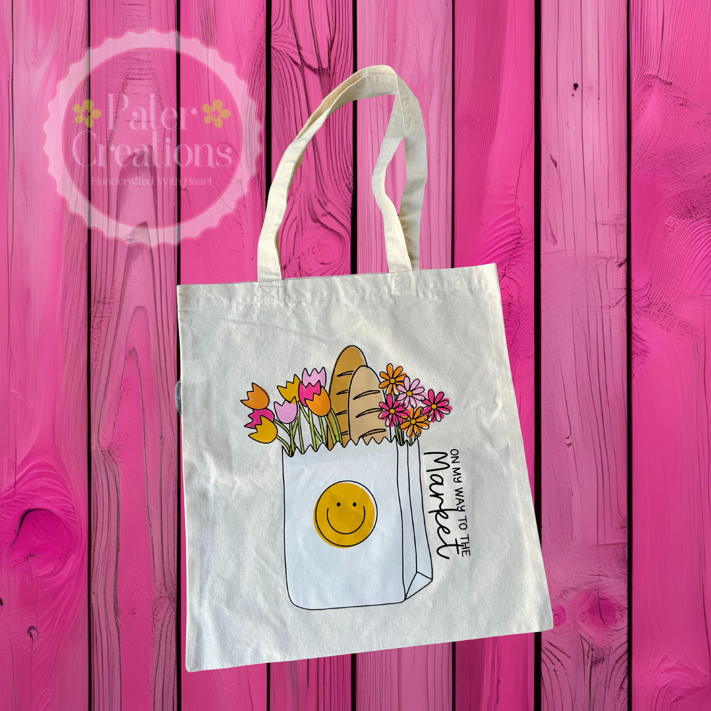 "On My Way to the Market" Tote Bag
