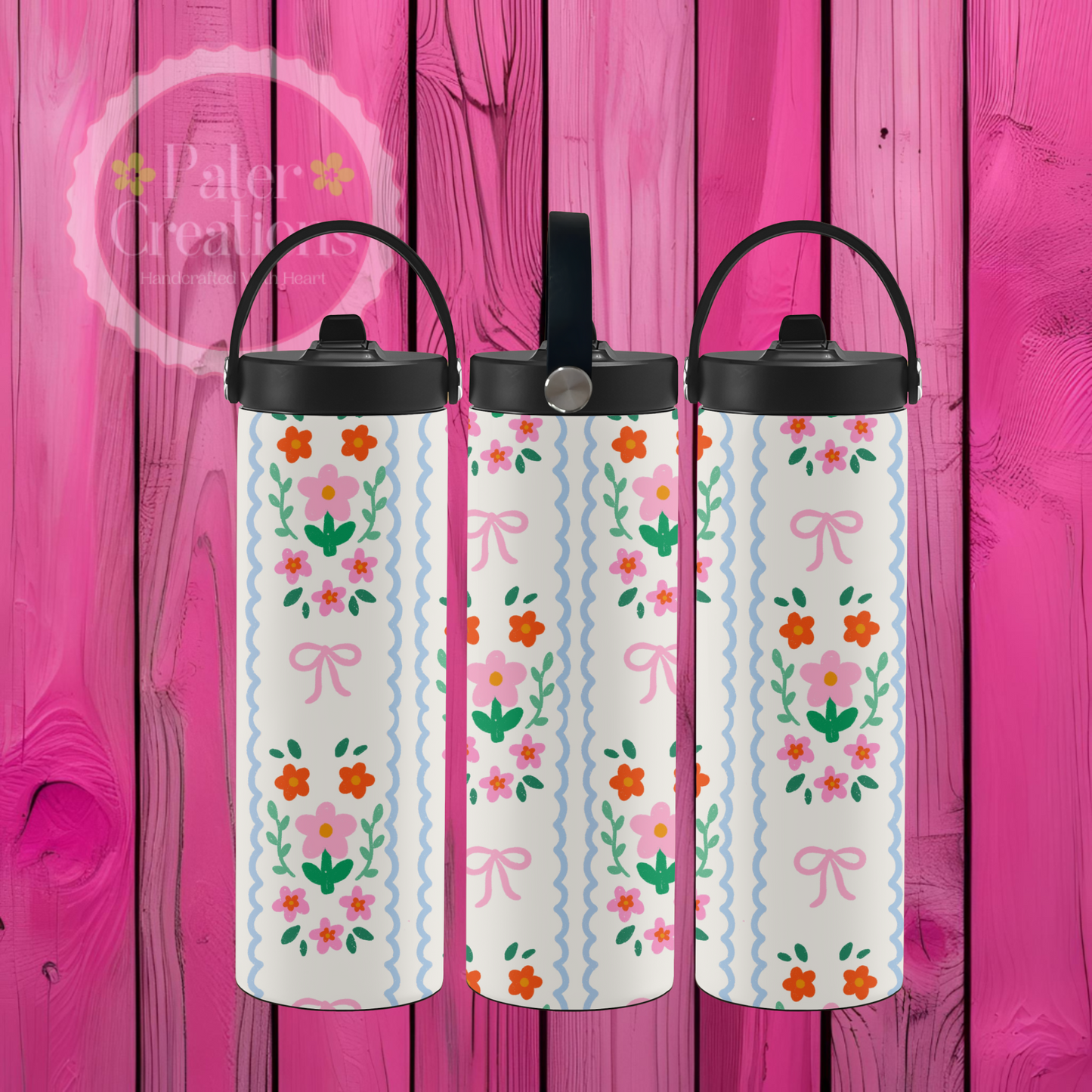 "Ribbon Bloom" Metal Tumbler