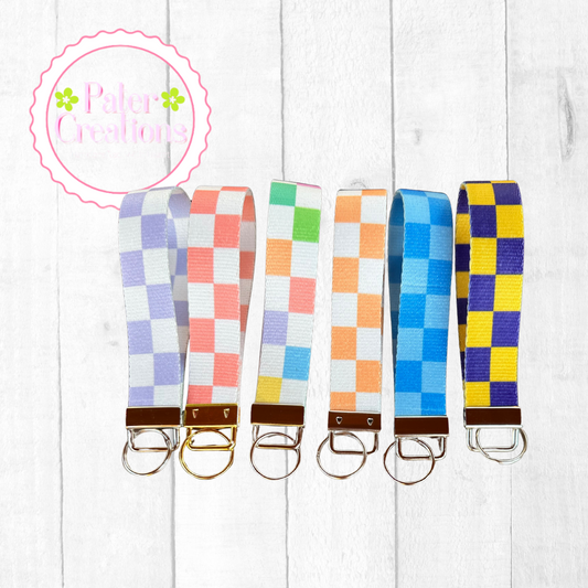 "Checkerboard Chic" Keychain Wristlet