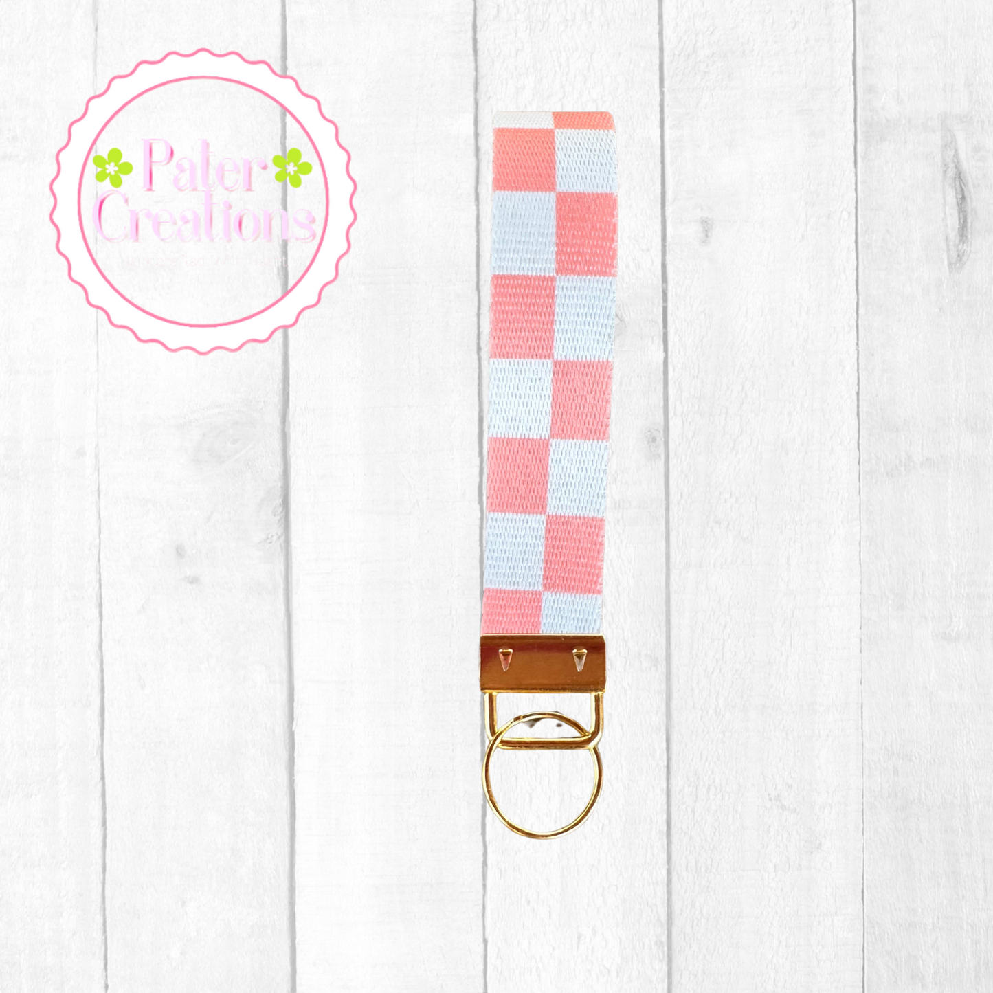"Checkerboard Chic" Keychain Wristlet