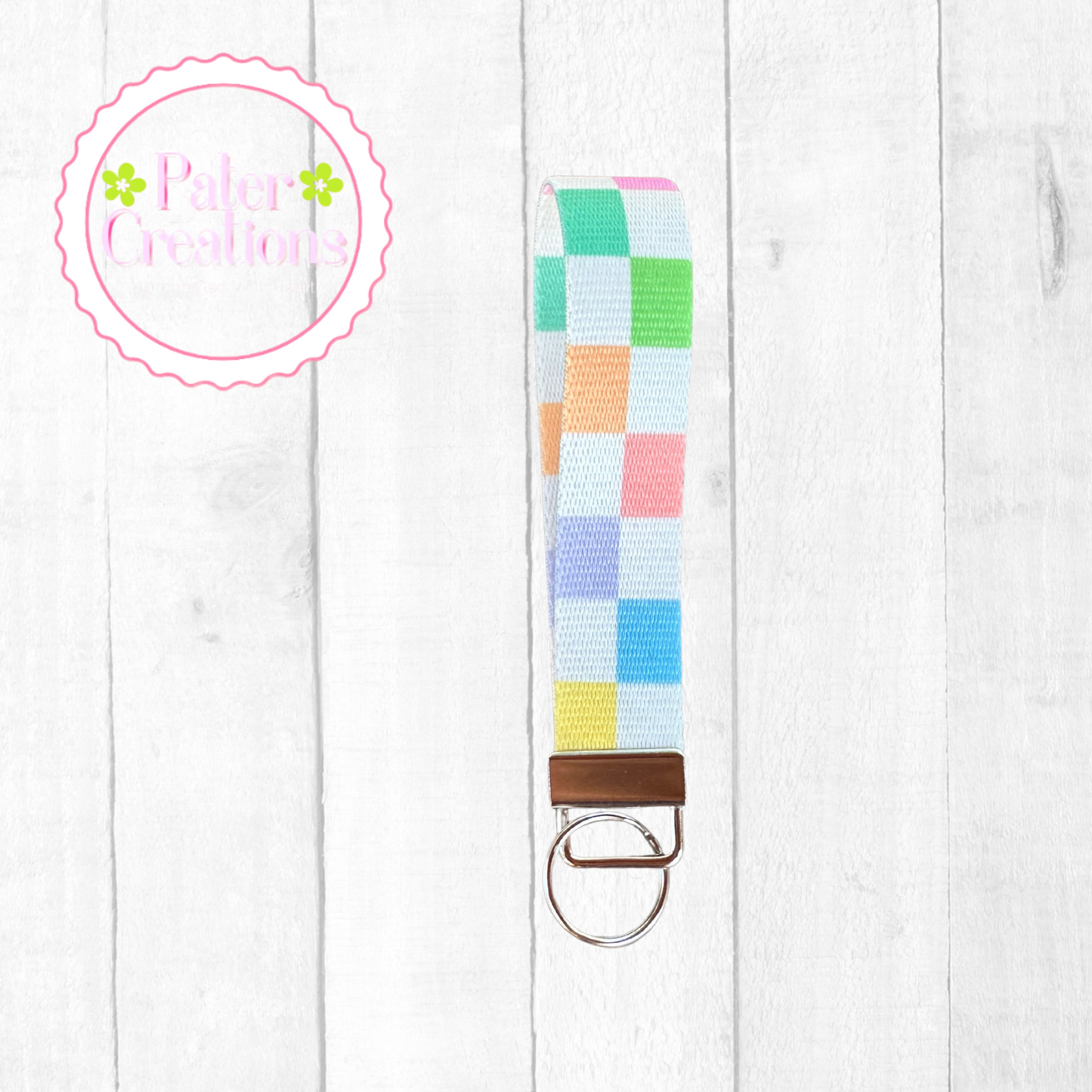 "Checkerboard Chic" Keychain Wristlet