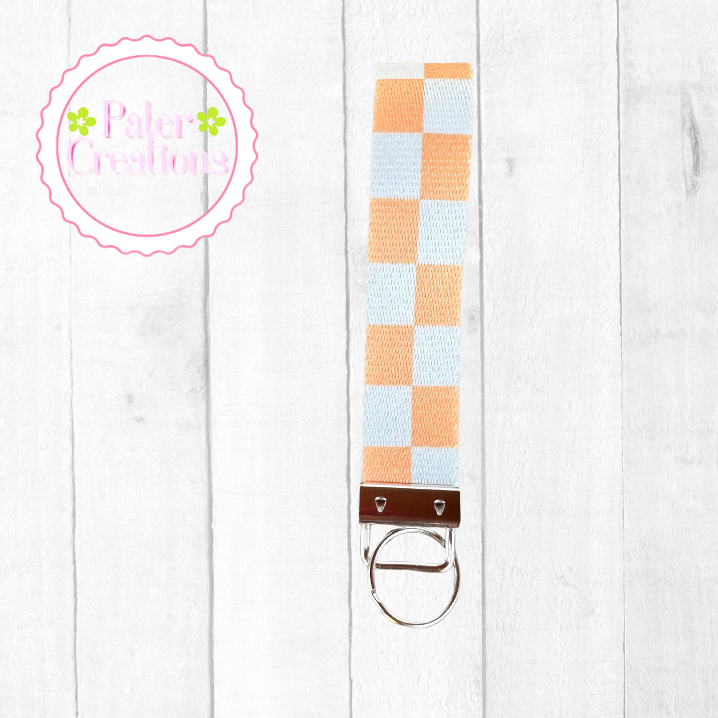 "Checkerboard Chic" Keychain Wristlet